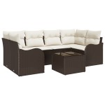 vidaXL Set de canapele pentru grădină 7 pcs Maro 55 x 55 x 37 cm vidaXL Set de canapele pentru grădină 7 pcs Maro 55 x 55 x 37 cm