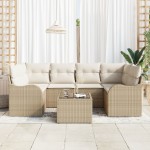 vidaXL Set de canapele pentru grădină 7 pcs Bej 55 x 55 x 37 cm