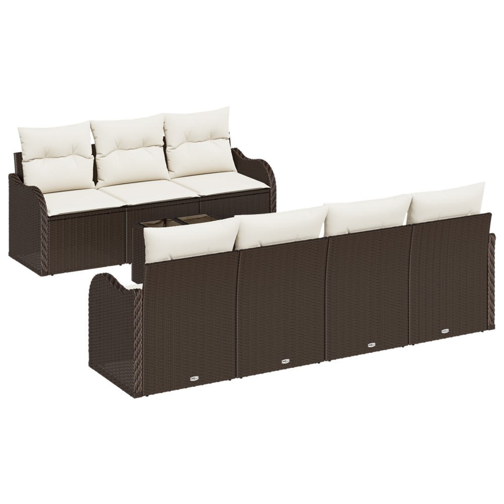 vidaXL Set de canapele pentru grădină 8 pcs Maro 55 x 55 x 37 cm