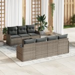 vidaXL Set de canapele pentru grădină 8 pcs Gri 55 x 55 x 37 cm