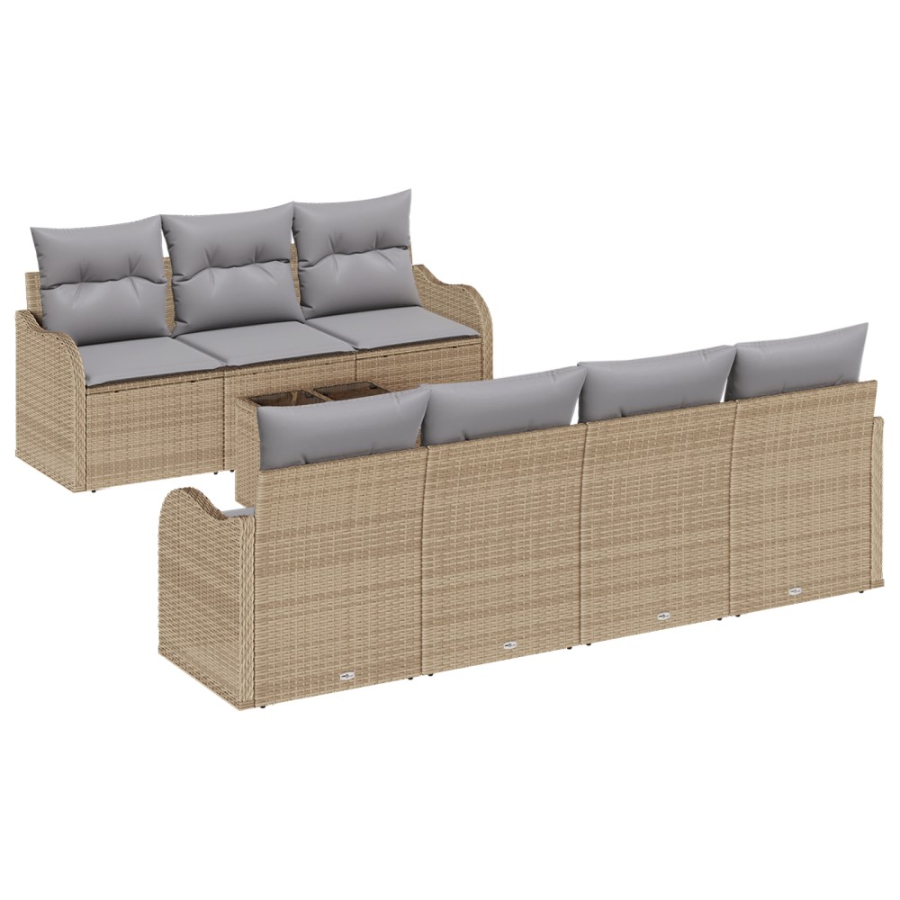 vidaXL Set de canapele pentru grădină 8 pcs Bej 55 x 55 x 37 cm