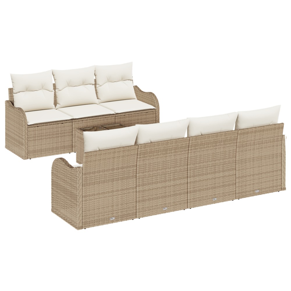 vidaXL Set de canapele pentru grădină 8 pcs Bej 55 x 55 x 37 cm