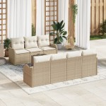 vidaXL Set de canapele pentru grădină 8 pcs Bej 55 x 55 x 37 cm