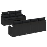 Set canapea de grădină vidaXL 8 piese cu perne Ratan negru Set canapea de grădină vidaXL 8 piese cu perne Ratan negru