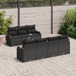 Set canapea de grădină vidaXL 8 piese cu perne Ratan negru Set canapea de grădină vidaXL 8 piese cu perne Ratan negru
