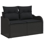 Set canapea de grădină vidaXL 8 piese cu perne Ratan negru Set canapea de grădină vidaXL 8 piese cu perne Ratan negru