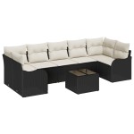 vidaXL Set de canapele pentru grădină 8 pcs Negru 55 x 55 x 37 cm