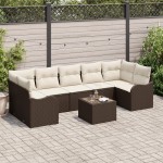vidaXL Set de canapele pentru grădină 8 pcs Maro 55 x 55 x 37 cm