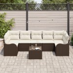 vidaXL Set de canapele pentru grădină 8 pcs Maro 55 x 55 x 37 cm
