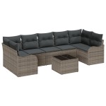 vidaXL Set de canapele pentru grădină 8 pcs Gri 55 x 55 x 37 cm