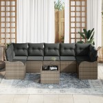 vidaXL Set de canapele pentru grădină 8 pcs Gri 55 x 55 x 37 cm