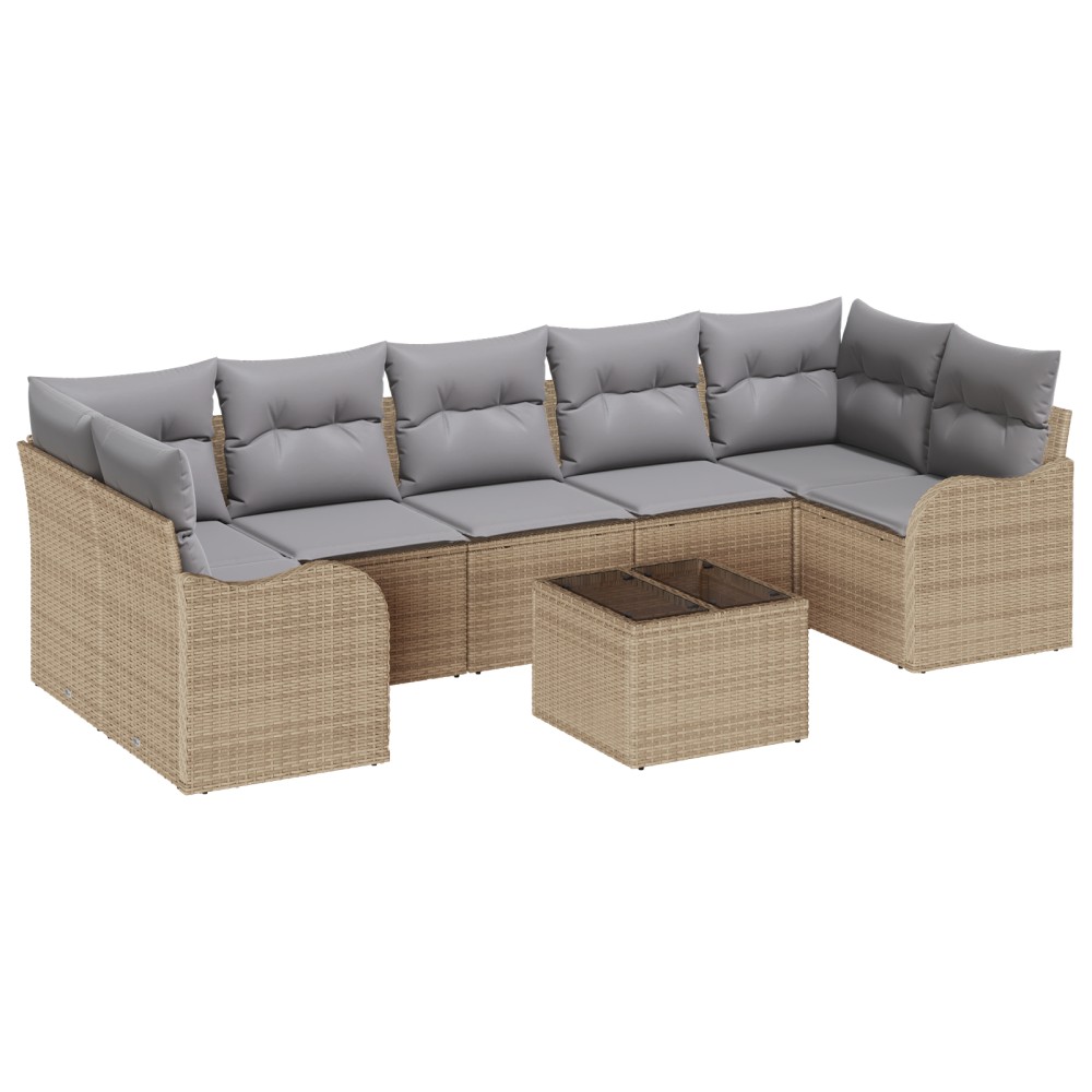 vidaXL Set de canapele pentru grădină 8 pcs Bej 55 x 55 x 37 cm