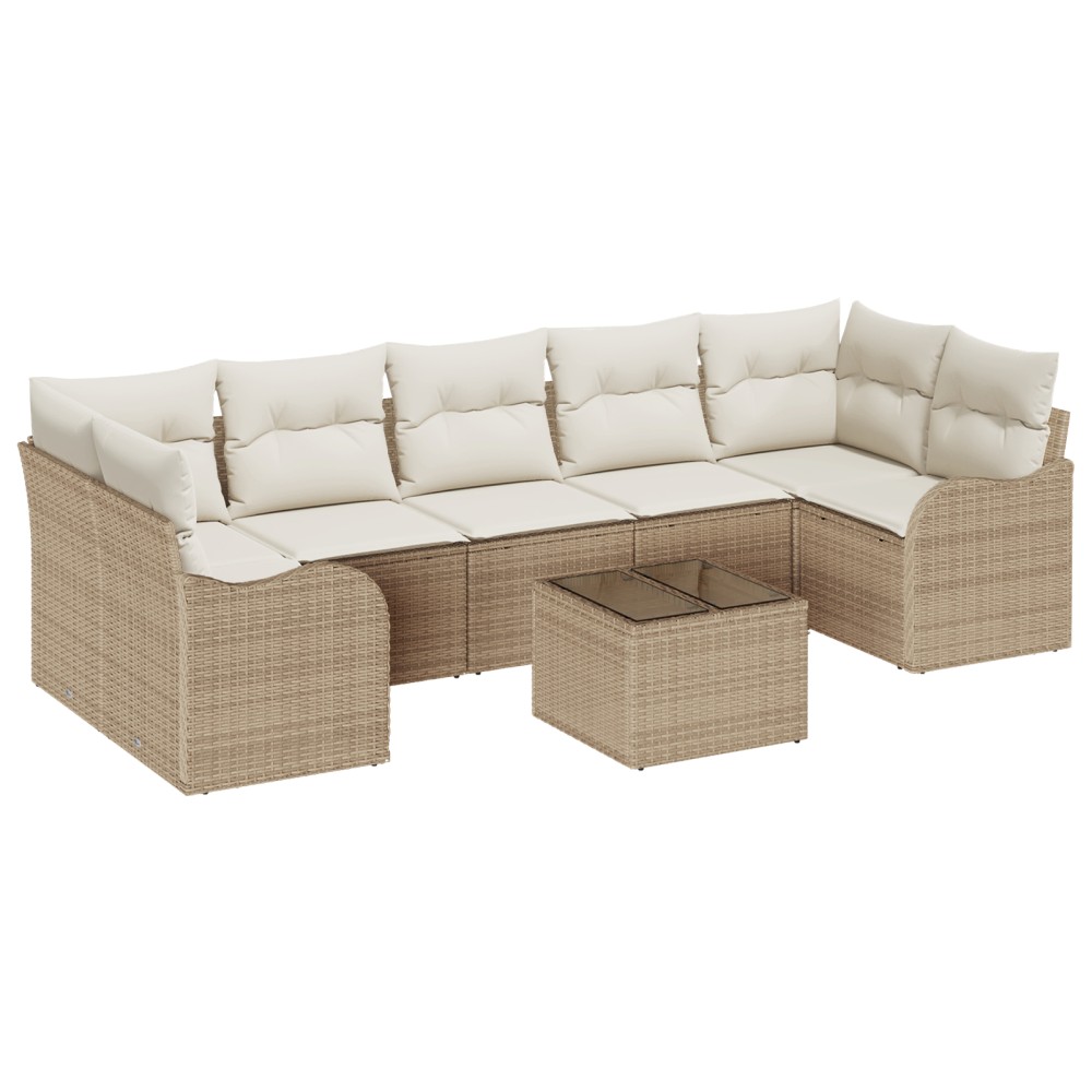 vidaXL Set de canapele pentru grădină 8 pcs Bej 55 x 55 x 37 cm