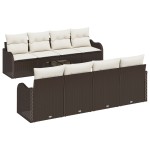 vidaXL Set de canapele pentru grădină 9 pcs Maro 55 x 55 x 37 cm vidaXL Set de canapele pentru grădină 9 pcs Maro 55 x 55 x 37 cm
