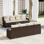vidaXL Set de canapele pentru grădină 9 pcs Maro 55 x 55 x 37 cm vidaXL Set de canapele pentru grădină 9 pcs Maro 55 x 55 x 37 cm