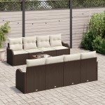 vidaXL Set de canapele pentru grădină 9 pcs Maro 55 x 55 x 37 cm vidaXL Set de canapele pentru grădină 9 pcs Maro 55 x 55 x 37 cm