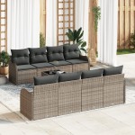 vidaXL Set de canapele pentru grădină 9 pcs Gri 55 x 55 x 37 cm