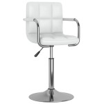 vidaXL Scaun de bar, alb, piele ecologică vidaXL Scaun de bar, alb, piele ecologică