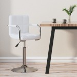 vidaXL Scaun de bar, alb, piele ecologică vidaXL Scaun de bar, alb, piele ecologică