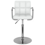 vidaXL Scaun de bar, alb, piele ecologică vidaXL Scaun de bar, alb, piele ecologică