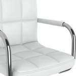 vidaXL Scaun de bar, alb, piele ecologică vidaXL Scaun de bar, alb, piele ecologică