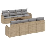 vidaXL Set de canapele pentru grădină 9 pcs Bej 55 x 55 x 37 cm