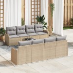 vidaXL Set de canapele pentru grădină 9 pcs Bej 55 x 55 x 37 cm