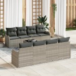 vidaXL Set de canapele pentru grădină cu pernă 9 pcs Gri deschis