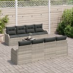 vidaXL Set de canapele pentru grădină cu pernă 9 pcs Gri deschis
