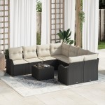 vidaXL Set de canapele pentru grădină 9 pcs Negru 55 x 55 x 37 cm vidaXL Set de canapele pentru grădină 9 pcs Negru 55 x 55 x 37 cm