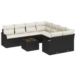 vidaXL Set de canapele pentru grădină 9 pcs Negru 55 x 55 x 37 cm vidaXL Set de canapele pentru grădină 9 pcs Negru 55 x 55 x 37 cm