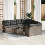 vidaXL Set de canapele pentru grădină 9 pcs Gri 55 x 55 x 37 cm