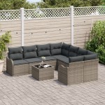vidaXL Set de canapele pentru grădină 9 pcs Gri 55 x 55 x 37 cm