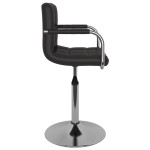 vidaXL Scaun de bar, negru, piele ecologică vidaXL Scaun de bar, negru, piele ecologică