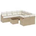 vidaXL Set de canapele pentru grădină 9 pcs Bej 55 x 55 x 37 cm