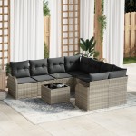 vidaXL Set de canapele pentru grădină cu pernă 9 pcs Gri deschis vidaXL Set de canapele pentru grădină cu pernă 9 pcs Gri deschis