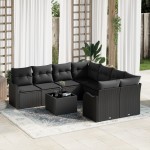 vidaXL Set de canapele pentru grădină 9 pcs Negru 55 x 55 x 37 cm vidaXL Set de canapele pentru grădină 9 pcs Negru 55 x 55 x 37 cm