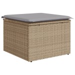 Set Canapea Grădină vidaXL 4 Piese cu Pernă Bej Ratan Polimer