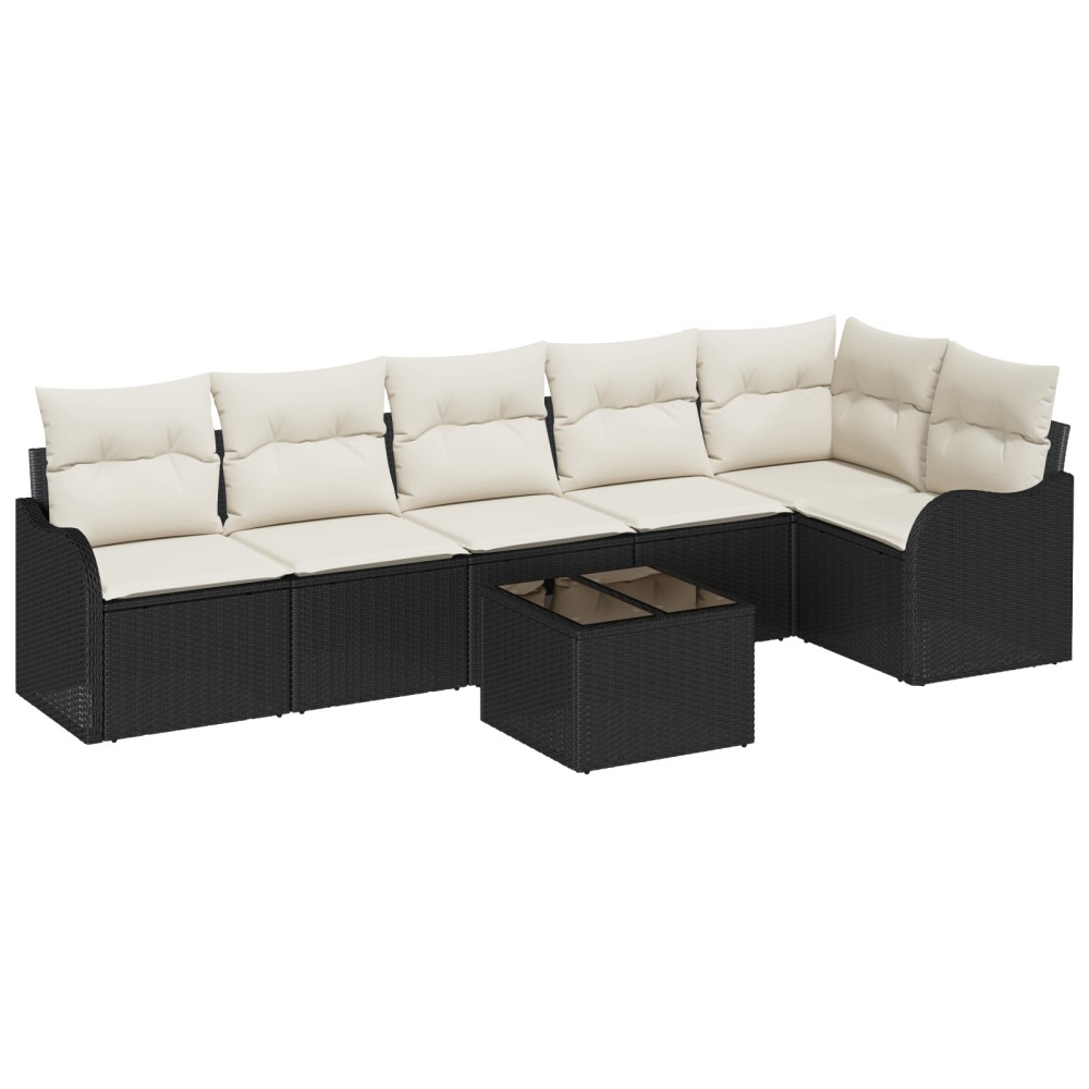 Set Canapea Grădină 6 Piese cu Perne Rattan Poli Maro