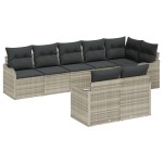 vidaXL Set de canapele pentru grădină 8 pcs Gri deschis Rattan poli