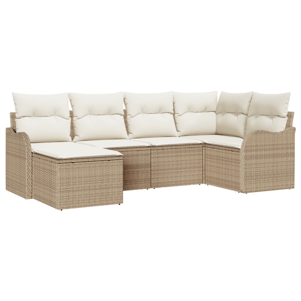 Set canapea de grădină vidaXL cu perne beige din ratan