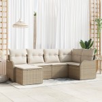 Set canapea de grădină vidaXL cu perne beige din ratan Set canapea de grădină vidaXL cu perne beige din ratan