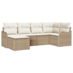 Set canapea de grădină vidaXL cu perne beige din ratan Set canapea de grădină vidaXL cu perne beige din ratan