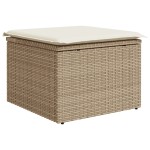 Set canapea de grădină vidaXL cu perne beige din ratan Set canapea de grădină vidaXL cu perne beige din ratan