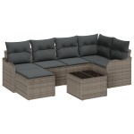 Set canapea de grădină vidaXL 6 piese cu perne din ratan poli negru Set canapea de grădină vidaXL 6 piese cu perne din ratan poli negru