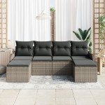 Set canapea 6 piese ratan gri vidaXL Set canapea 6 piese ratan gri vidaXL