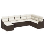 vidaXL Set de canapele pentru grădină cu pernă 8 pcs Maro Rattan poli vidaXL Set de canapele pentru grădină cu pernă 8 pcs Maro Rattan poli