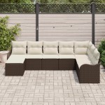 vidaXL Set de canapele pentru grădină cu pernă 8 pcs Maro Rattan poli vidaXL Set de canapele pentru grădină cu pernă 8 pcs Maro Rattan poli