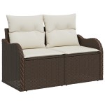 vidaXL Set de canapele pentru grădină cu pernă 8 pcs Maro Rattan poli vidaXL Set de canapele pentru grădină cu pernă 8 pcs Maro Rattan poli