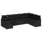 Set Canapea de Grădină vidaXL 8 Piese cu Perne Negru Ratan Polietilenic Set Canapea de Grădină vidaXL 8 Piese cu Perne Negru Ratan Polietilenic